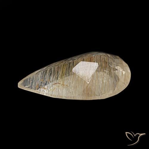 Topazio rutilato naturale giallo da 2,36 ct, taglio a pera, trasparente