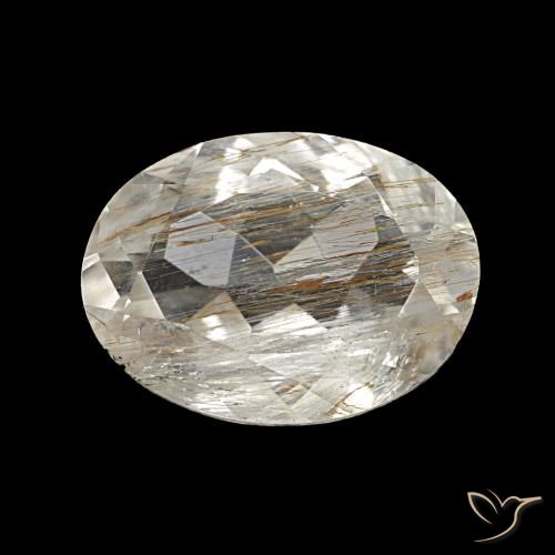 3.70ct trasparente e oro-bronzo topazio rutilato, ovale, trasparente