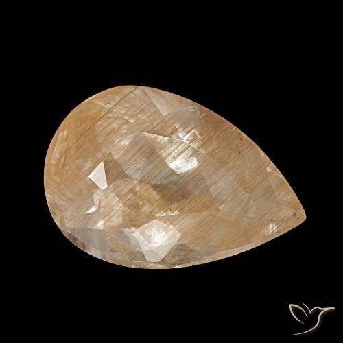 Topazio rutilo Arancione-Oro naturale da 4,46 ct, Forma a pera, Trasparente