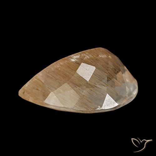 Topazio rutilo Arancione-Oro naturale da 4,46 ct, Forma a pera, Trasparente
