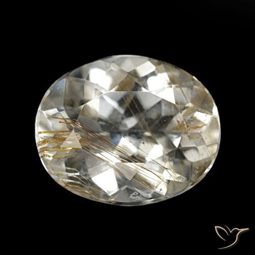 Topazio rutilo Marrone Dorato Molto Chiaro naturale da 4.85 ct, Taglio ovale, Trasparente