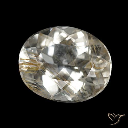 Topazio rutilo Marrone Dorato Molto Chiaro naturale da 4.85 ct, Taglio ovale, Trasparente