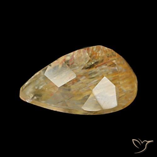 Topazio rutilo Dorato medio naturale da 4.93 ct, Forma a pera, Trasparente