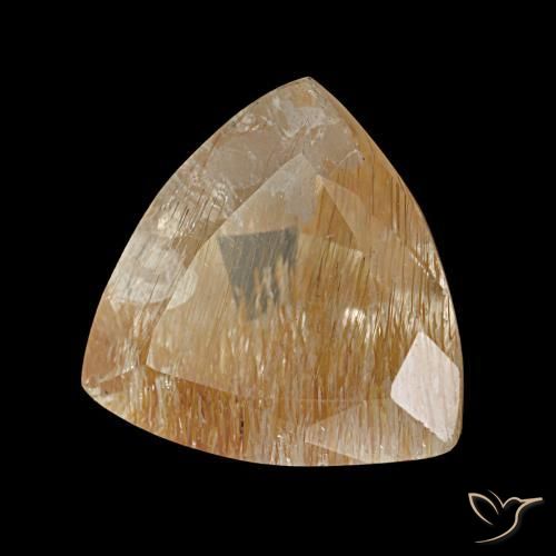 Topazio rutilo Dorato medio naturale da 4,62 ct, Taglio trillion, Trasparente