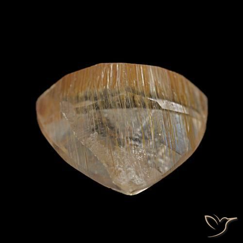 Topazio rutilo Dorato medio naturale da 4,62 ct, Taglio trillion, Trasparente