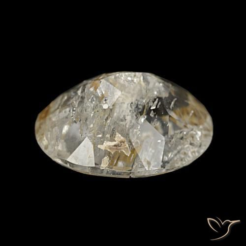 Topazio rutilato marrone dorato molto chiaro naturale da 4,28 ct, taglio ovale, trasparente
