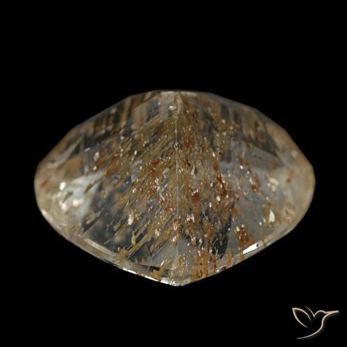 Topazio rutilato naturale marrone chiaro da 6,16 ct, taglio a pera, trasparente