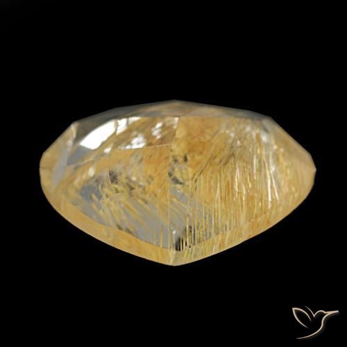 Topazio rutilato naturale marrone dorato molto chiaro da 5,46 ct, taglio a pera, trasparente