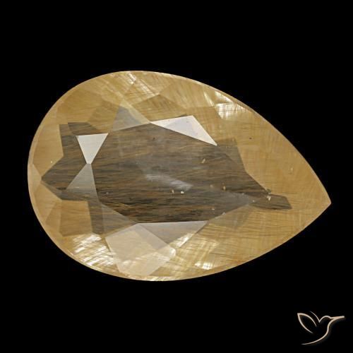 Topazio rutilato naturale marrone da 2,89 ct, taglio a pera, trasparente