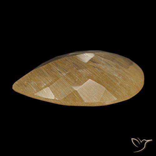 Topazio rutilato naturale marrone da 2,89 ct, taglio a pera, trasparente