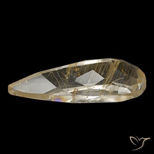 Topazio rutilato naturale giallo da 4,48 ct, taglio a pera, trasparente