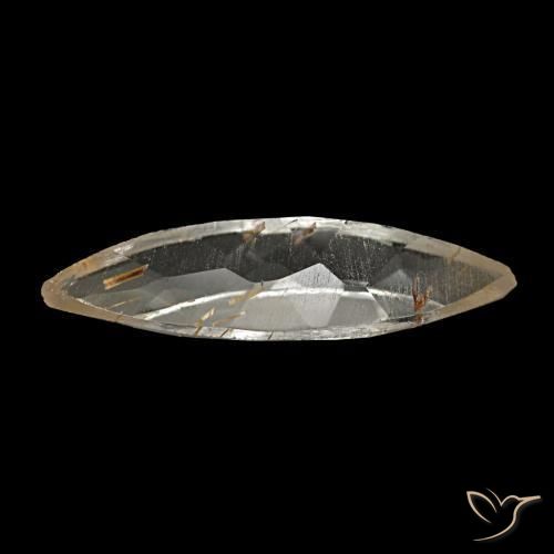 Topazio rutilato naturale marrone dorato molto chiaro da 1,40 ct, marchesa, trasparente