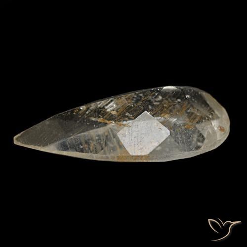 Topazio rutilato naturale giallo da 2,67 ct, taglio a pera, trasparente