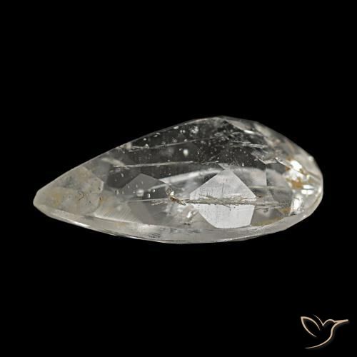 Topazio rutilato naturale giallo da 2,87 ct, taglio a pera, opaco
