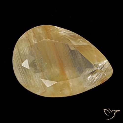 Topazio rutilo Medium Light-Brown naturale da 6.92 ct, Forma a pera, Trasparente