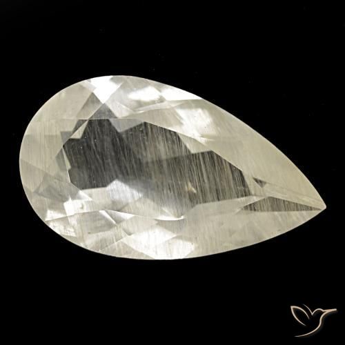 Topazio rutilato naturale giallo da 9,15 ct, taglio a pera, trasparente