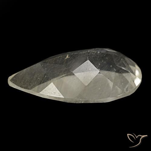 Topazio rutilato naturale giallo da 9,15 ct, taglio a pera, trasparente