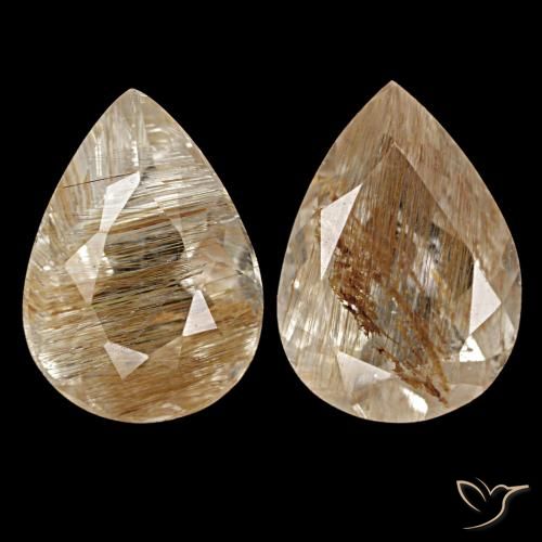 Topazio rutilato naturale marrone da 5,13 ct, taglio a pera, trasparente
