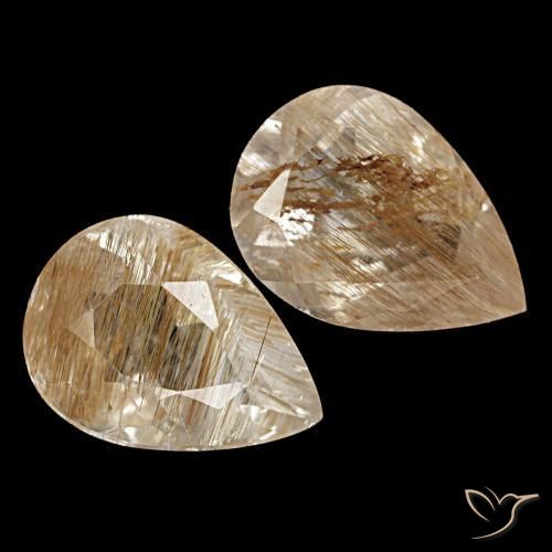 Topazio rutilato naturale marrone da 5,13 ct, taglio a pera, trasparente