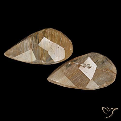Topazio rutilato naturale marrone da 5,13 ct, taglio a pera, trasparente