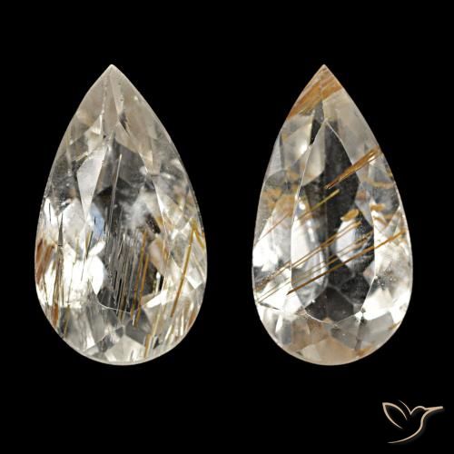 Topazio rutilato naturale giallo da 4,03 ct, taglio a pera, trasparente