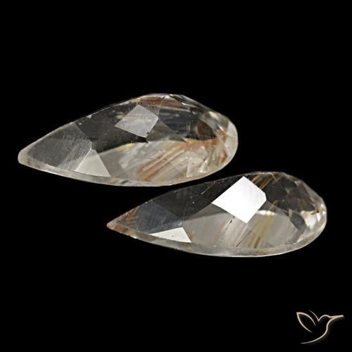 Topazio rutilato naturale giallo da 4,03 ct, taglio a pera, trasparente