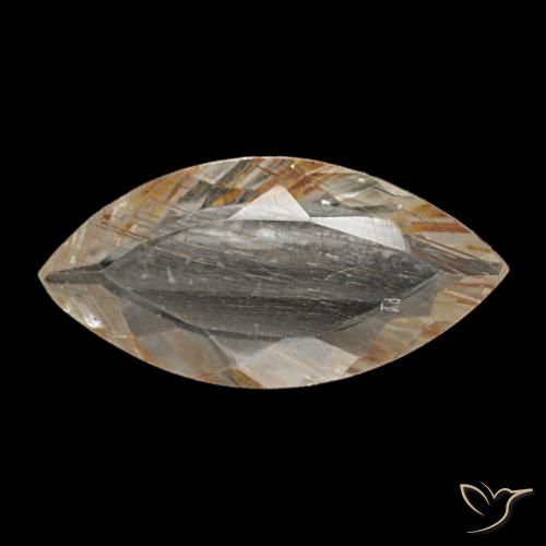 Topazio rutilato naturale giallo da 2,09 ct, marchesa, trasparente