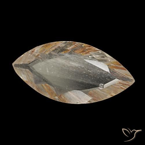 Topazio rutilato naturale giallo da 2,09 ct, marchesa, trasparente