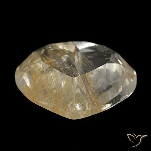 Topazio rutilato naturale giallo da 4,79 ct, a forma di cuore, trasparente