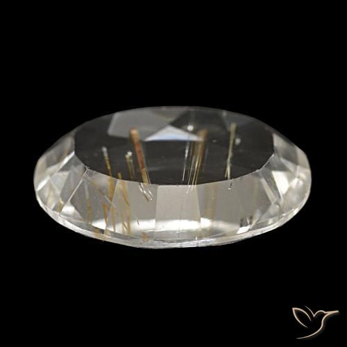 Topazio rutilato naturale giallo da 4,13 ct, taglio ovale, trasparente
