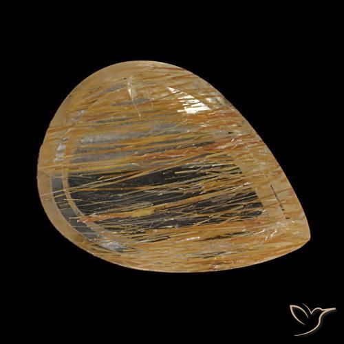 Topazio rutilato naturale marrone da 2,90 ct, taglio a pera, trasparente
