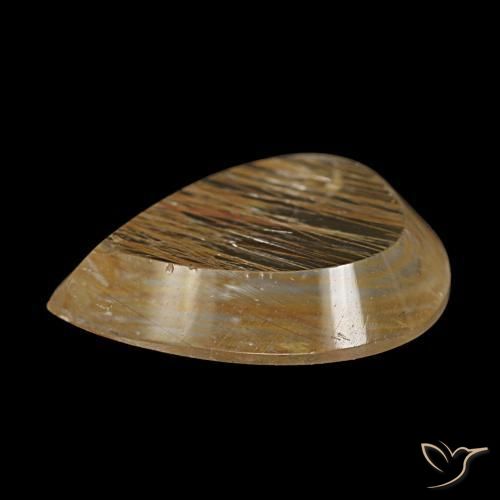 Topazio rutilato naturale marrone da 2,90 ct, taglio a pera, trasparente