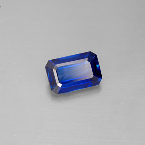 Zaffiro naturale blu da 0,67 ct, taglio smeraldo, VS
