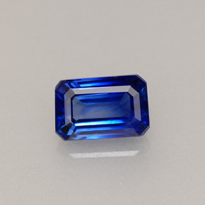 Zaffiro naturale blu da 0,79 ct, taglio smeraldo, VS