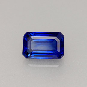 Zaffiro naturale blu da 0,79 ct, taglio smeraldo, VS