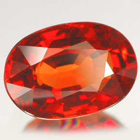 Zaffiro naturale arancione da 2,00 ct, taglio ovale, VVS