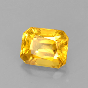 Zaffiro naturale giallo da 2,72 ct, taglio smeraldo, VS-SI