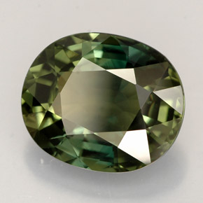 Zaffiro naturale verde da 4,55 ct, taglio ovale, VS-SI