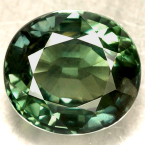 Zaffiro naturale verde da 5,04 ct, taglio ovale, VVS-VS