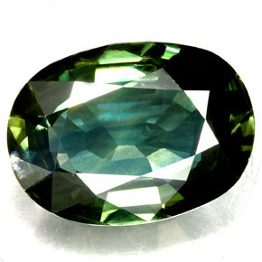 Zaffiro naturale verde da 7,18 ct, taglio ovale, VS