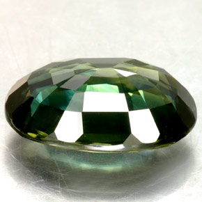 Zaffiro naturale verde da 7,18 ct, taglio ovale, VS