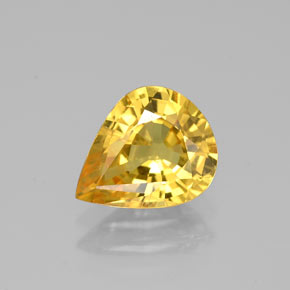 Zaffiro naturale giallo da 1,92 ct, taglio a pera, VS-SI