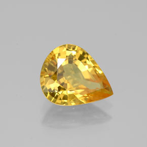 Zaffiro naturale giallo da 1,92 ct, taglio a pera, VS-SI