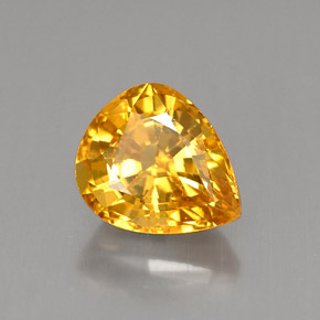 Zaffiro naturale giallo da 2,22 ct, taglio a pera, VS