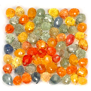 Zaffiro naturale multicolore da  ct, briolette, VVS-VS