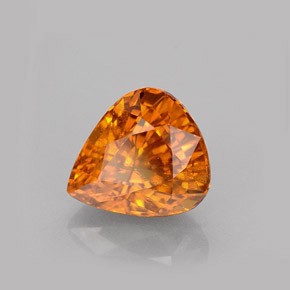 Zaffiro naturale arancione da 1,94 ct, taglio a pera, VS-SI