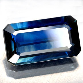 Zaffiro naturale blu da 4,64 ct, taglio smeraldo, VS