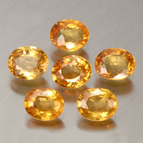 Zaffiro naturale arancione da  ct, taglio ovale, VVS-VS