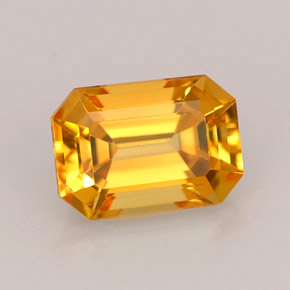 Zaffiro naturale giallo da 1,25 ct, taglio smeraldo, VVS-VS