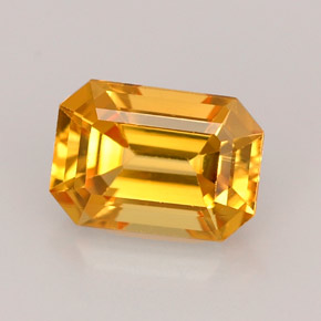 Zaffiro naturale giallo da 1,25 ct, taglio smeraldo, VVS-VS